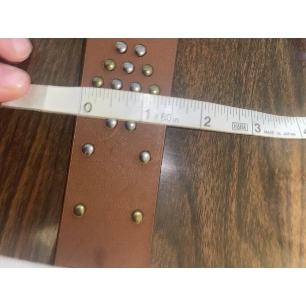 INC International Concepts Studded Belt (Cognac, Size Medium)